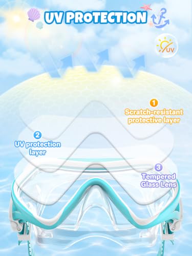 Masque de Plongée Enfant 180° Anti-Buée Étanche 4-12 Ans – vue 7