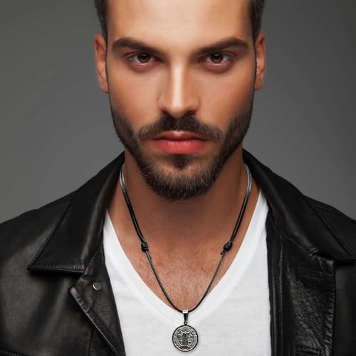 Colgante Medalla San Benito Acero Inoxidable 316L 18mm