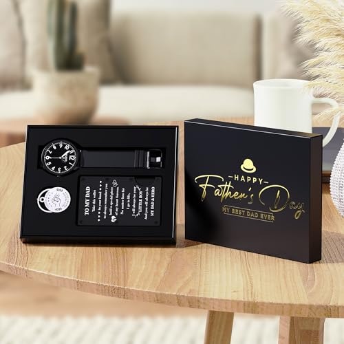 Father's Day gifts for dad From Son: Wallet & & Keychain Gift Set for Father, Men with Money Clip,Mens Gift3