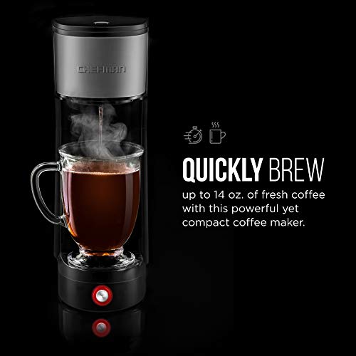 Chefman InstaCoffee Single Serve Coffee Maker Compatible with K-Cup Pods, Grounds