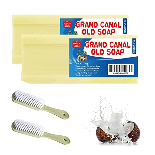 2 Pack Universiade Soap Underwear Cleaning Soap, Universiade Stain Remover Laundry Soap, Gentle Natural Underwear Cleaning Soap, Long Lasting Scent, With 2 Brushes #TOP5