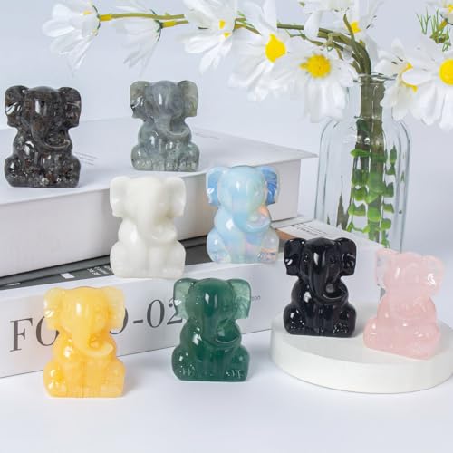 Elefante de Cristal Negro Decorativo de 2 Pulgadas miniatura 5