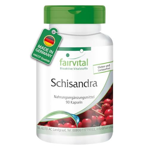 Fairvital | Schisandra 500mg - Schisandra chinensis - Suplemento VEGANO - 90 Cápsulas - Calidad Alemana