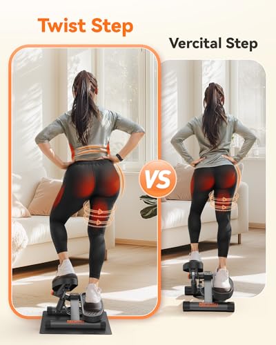Image of Niceday Steppers for Exercise, Stair Stepper with Resistance Bands, Mini Stepper with 300LBS Loading Capacity, Hydraulic Fitness Stepper with LCD Monitor