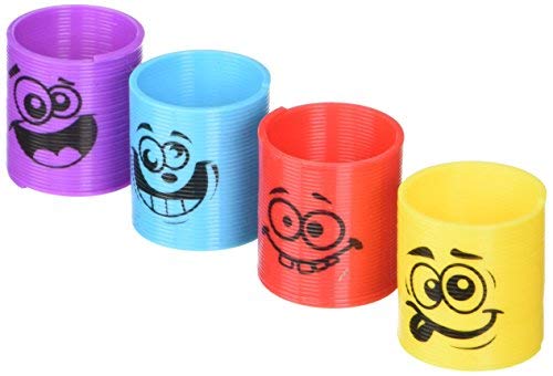 The Dreidel Company Silly Face Coil Spring, Variety of Silly Faces Magic Springy Toy for Kids, Party Favor, Birthday Parties, Carnival Prizes, Goody Bag Filler, 1.38\" (24-Pack)