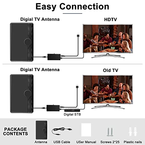 2023 Upgraded Hd Digital Tv Antenna Up 550+ Miles Range, Smart Tv Antenna Amplifier Signal Booster - 33Ft Coaxial Cable - Indoor Outdoor Antenna - For All Old Tvs With 360° Support 4K 1080P Antenna #TOP2