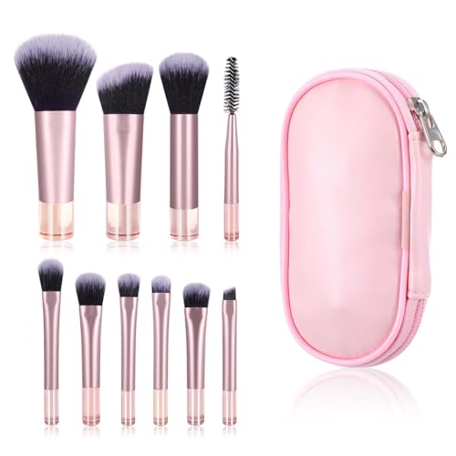 SHUOHONG 10 Stück Schminkpinsel Set mit Schminktasche, Profe