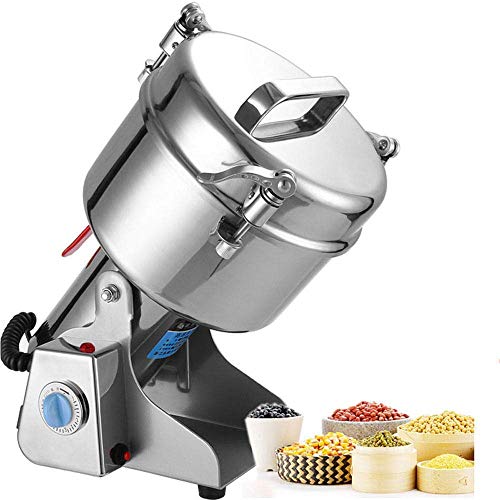 Molinillo de granos eléctrico, 2000G, tipo oscilante, molinillo de especias y café, 4100 W, alta velocidad, 32000 RPM, molinillo de acero inoxidable, malla 60-350 para hierbas, maíz, sésamo, soja, ceb