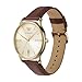 Emporio Armani Men's Three-Hand Date Gold and Brown Leather Band Watch (Model: AR11610)