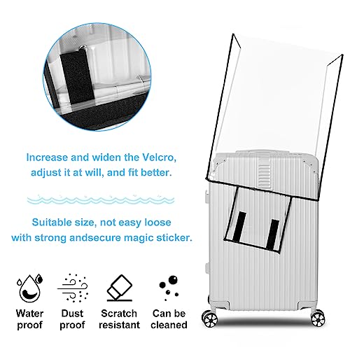 3 Pcs Clear Luggage Cover Protector, 20" 24" 28" PVC Suitcase Covers for Suitcase Waterproof Dustproof Anti-scratch Travel Suitcase Covers Case for Wheeled Luggage(Black edge,20+24+28 inches)4