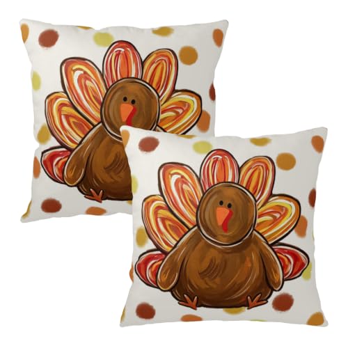 Ancordivo Taies de dinde Thanksgiving 24x24 po, ensemble de 2 avec pois