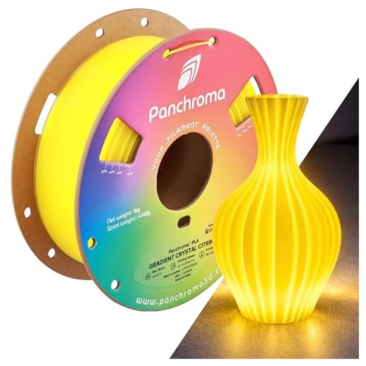 Polymaker Panchroma Gradient PLA Translucent Yellow and Clear 3D Printing Filament 1.75mm 1KG, Premium Gradient PLA, Easy To Print, AMS Compatible, Perfect For Lamp Shades, Vases, Figurines, Ornaments