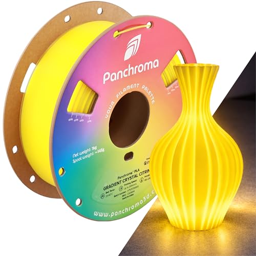 Image of Polymaker Panchroma PLA Filament 1kg, Gradient 3D Printing Filament 1.75mm | Crystal Citrine, Neatly Wound PLA for Easy Print & Smooth Feeding. Compatible with Bambu Lab & Most 3D Printers