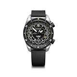 Victorinox Air Pro 242005 Montre automatique avec cadran noir et bracelet en caoutchouc noir 43 mm