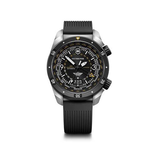 Victorinox Air Pro Automatic Black Dial Black Rubber Strap Watch 43Mm - 242005