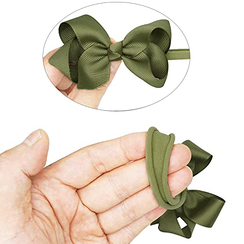 CellElection 25 Colors Baby Girls Headbands 3Inch Grosgrain Ribbon Small Hair Bows Nylon Headbands Soft Stretch Nylon Hairbands Elastics for Newborns Infants Toddlers Kids Children