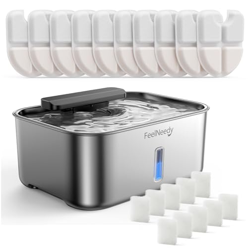 3 Gal Stainless Steel Dog Water Fountain for Large Dog, Dog Water Bowl Dispenser with Water Level