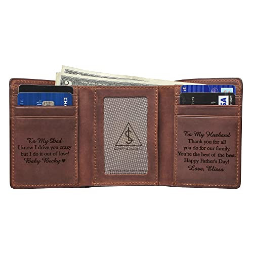 TRIFOLD MENS WALLET, Personalised Mens Wallet, Custom Wallet For Men, Trifold ID Holder Pocket Leather Cash Wallet, Personalized Wallet Gift, Minimalist Wallet, Leather Wallet Holds Lots of Money
