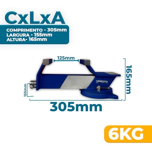 Morsa Torno de Bancada C/Bigorna Menegotti Original N.05 Ferro Fundido Com Base Giratória - Nº 05