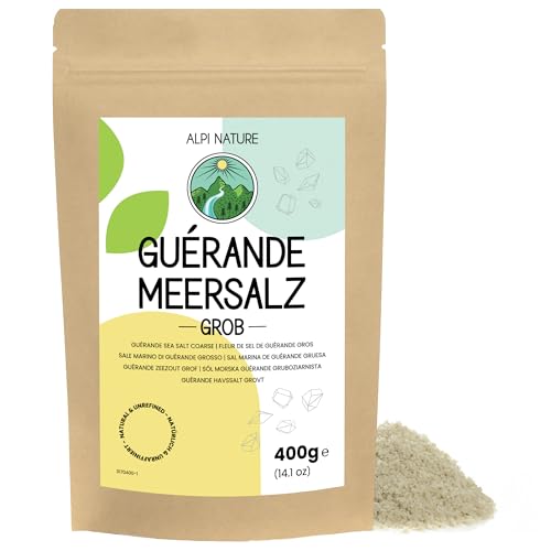Sal de Guerande Gruesa de Alpi Nature, Fleur de Sel de Guérande PGI, Sal Marina sin Refinar