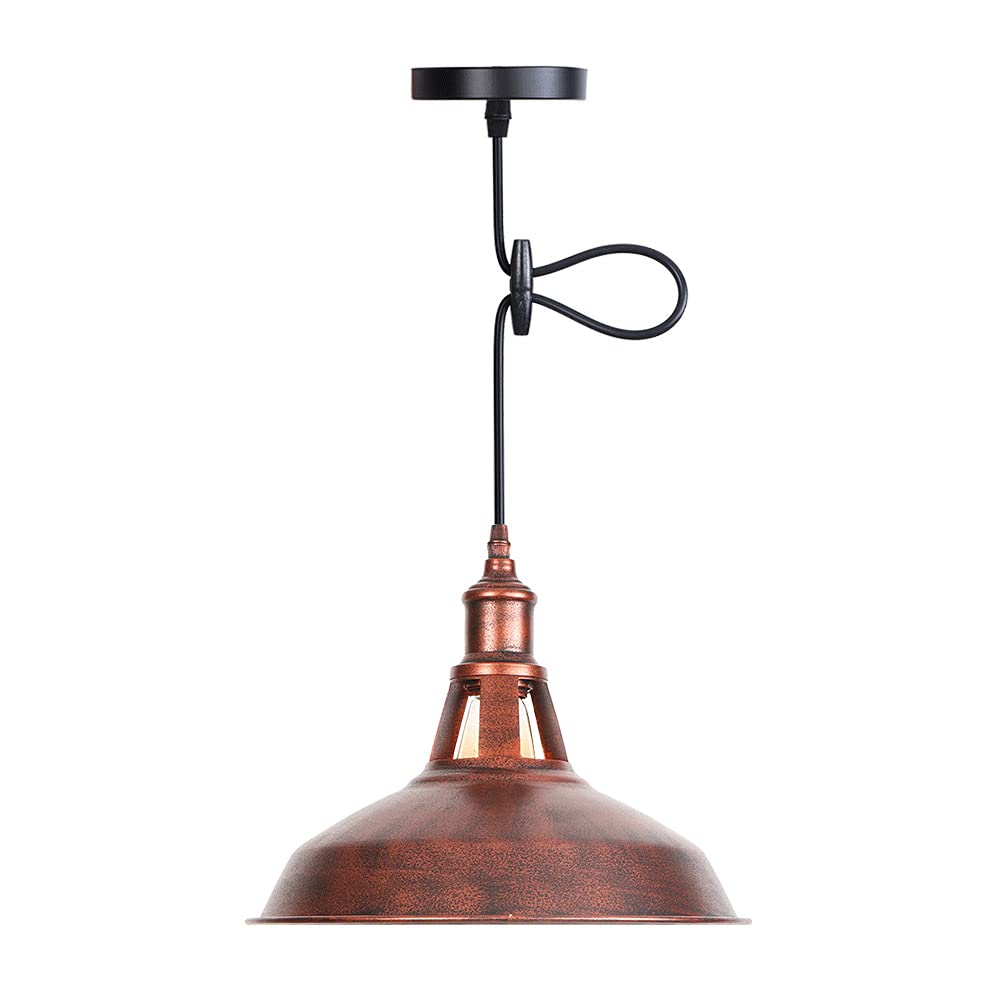 Lámpara colgante vintage de metal para salón y comedor con suspensión ajustable premium 8