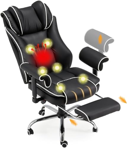 HOMREST 6-Point Massage Office Chair with Heat & Recline