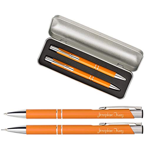 Stylo et crayon automatique gravé de haute qualité par Schmalz en orange