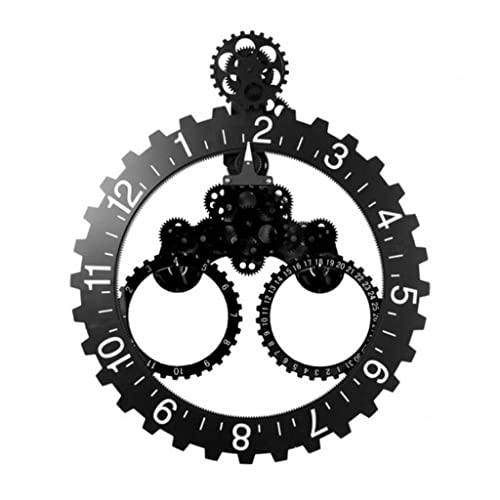 Horloge murale suspendue XJBTBA avec engrenages pour créer un salon chaleureux
