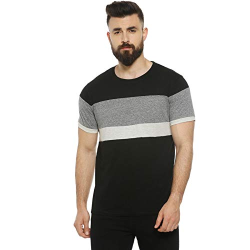 Image of CAHOOT Colour Block Men Round Neck Stylish New Trends Multicolour Casual T-Shirt