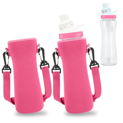 UWSTE 2 Pcs Neoprene Insulated Water Bottle Sleeve, Compatible with 22oz Cirkul Bottle, Retains Temperature (Pink)