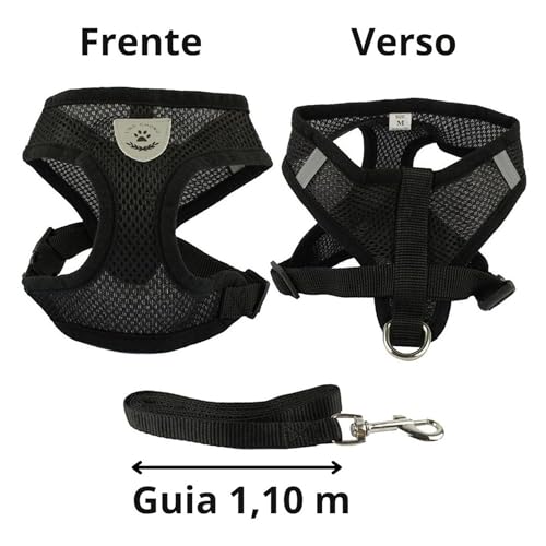 Coleira Peitoral Anti Puxão com Guia para Cães e Gatos – Ideal para Filhotes, Pinscher, Shi Tzu e Ra
