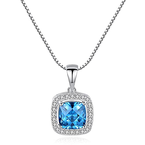 Collier pendentif saphir carré pour femme : un bijou de mariage élégant et fin