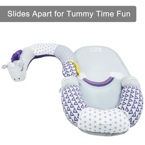 Image of Lovvie & Joy 2-in-1 Tummy Time Mat & Seated Support Pillow,Baby Tummy Time Pillow Support for Newborns and Older Babies,with Detachable Support Pillow and Toys Unicorn