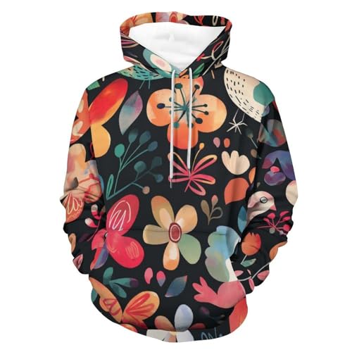 Sweat à capuche papillon oiseau fleur, le cadeau idéal et original en taille S pour homme et femme