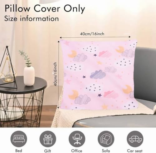 Aisawate Kinder Kissenbezug Dekorativ Gemustert 40 x 40 cm,Baby Kleinkind Kissen Kissenbezüge für Kinderwagen, Bio Baumwolle Kopfkissenbezug mit Reißverschluss（1 Pack）