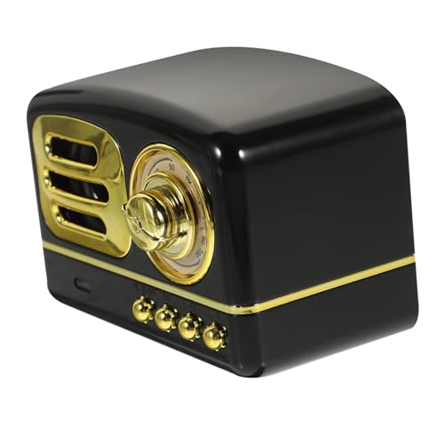 Toddmomy Altavoz Retro Portátil con Subwoofer Inalámbrico Batería de Larga Duración Diseño Mini y Soporte para Tarjeta para Música Exteriores y Uso Diario