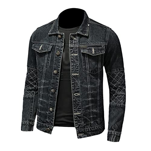 Veste en jean pour homme broderie champagne idéale pour vos sorties en XXXL