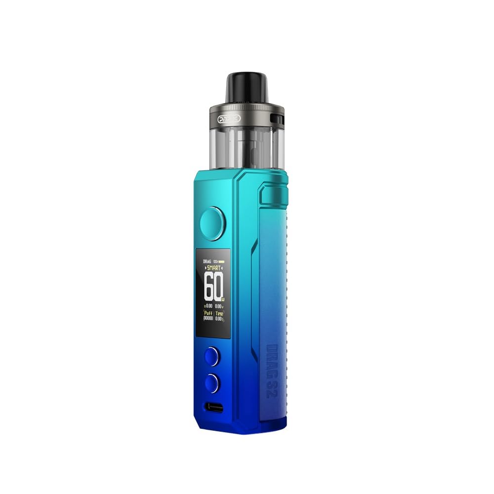 Kit VOO'POO Drag S2 Batteria incorporata da 2500 mAh 60 W Vape 5 ML Cartuccia PnP X Fit PnP X Coil Vaporizzatore per sigaretta elettronica Originale (Cielo blu) - No Nicotine