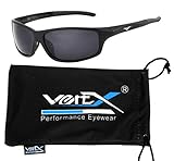 VertX Men's Polarized Sunglasses Sport Cycling Running Outdoor w/ free Microfiber Pouch – Matte Blk Smoke Lens