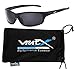 VertX Men's Polarized Sunglasses Sport Cycling Running Outdoor w/ free Microfiber Pouch – Matte Blk Smoke Lens