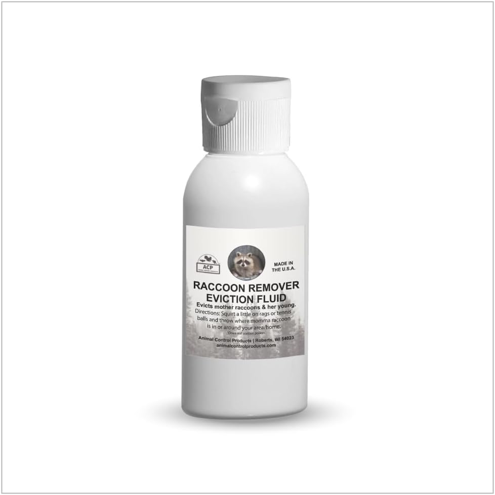 Raccoon Eviction Fluid 1 Oz Non-Toxic | Effectively Get Rid of Mama Raccoon & Babies Safely Out of Attics Chimney Basement | Made of Predatory Animal Glands Fox Coyote Urine | Racoon Repellent
