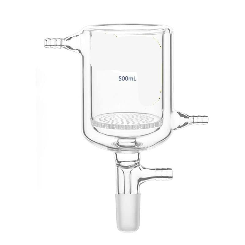 EES0250 Embudo Buchner encamisado de 250 ml con máquina, placa de vidrio perforada y conexión de manguera de vacío(150ml)