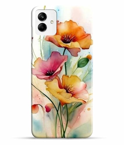 Image of Printed Hard Back Case Cover & Compatible for Samsung Galaxy A04 | A04E | Samsung A04 | A04E | Flower Painting Art (Multicolor) - D1187