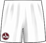 Aufgesticktes, gewebtes Mannschaftswappen des 1. FC Nürnberg über dem rechten Saum