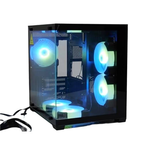 Gabinete para PC EWAIDI MANMU con panel de vidrio templado, ventilador, compatible con placas Micro ATX, tipo Mid Tower miniatura 6