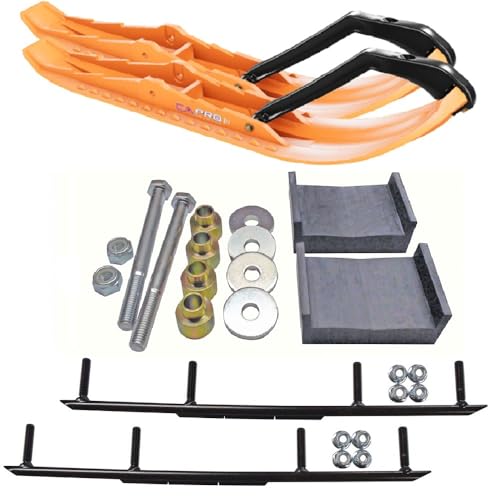 C&A Pro Orange TMX Snowmobile Skis w/ 10