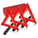  MYSBIKER Triángulo de advertencia triple Advertencia de emergencia, equipo de triángulo de seguridad con reflector de triángulo (DOT)