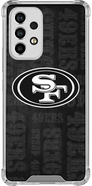 Skinit Funda transparente compatible con Galaxy A53 5G, con licencia oficial de la NFL, diseño blanco y negro de San Francisco 49ers de San Franciso