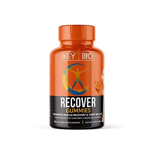 KEY BIO Recover Turmeric and Ginger Gummies | 95% Curcuminoids from Turmeric Extract | 5% Gingerols from Ginger Root Extract | 30 Servings 60 Gummies | Vegan-Friendly