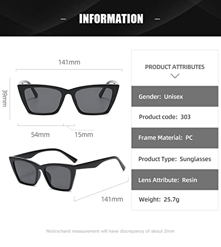 XINXIN Cat Eye Street Shot Square Sunglasses for Men and Women, Outdoor Holiday Glasses (Color : B, Size : Medium)3